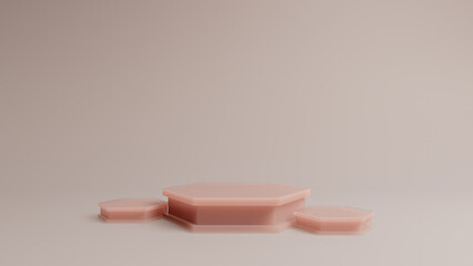 3D realistic wax podium. Empty pedestal for product presentation. Poster for cosmetic products