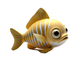 3d colorful cute baby fish ai generative 