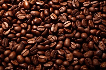 Fototapeta premium Coffee beans background. Generative AI.