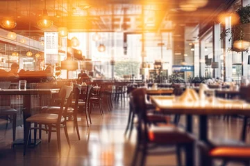 Tuinposter Blurred restaurant background. Generative AI. © jlfsousa