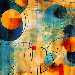 retro abstract background with circles