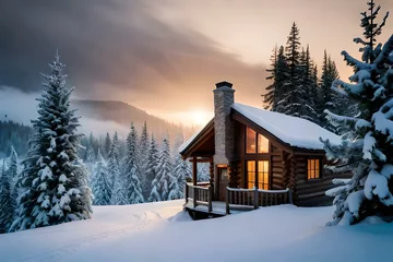 Fotobehang house in the snow © JollyGrapher