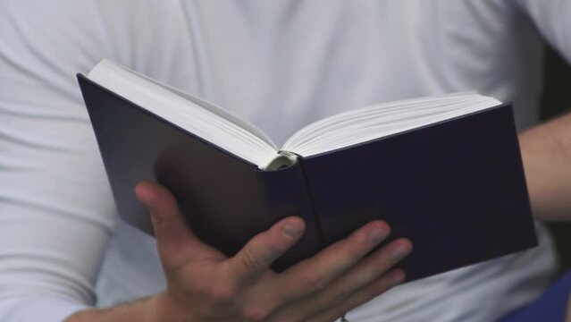read book closeup.close up.slow motion video. High quality Full HD video recording