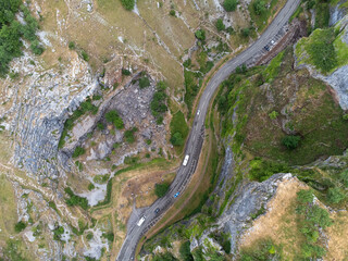 Cheddar gorge somerset england uk from the air drone