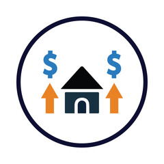 home, house, money, grow, arrow, up arrow, real estate growth icon