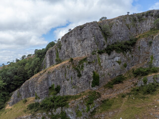 Cheddar gorge somerset england uk from the air drone 