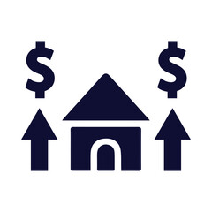 home, house, money, grow, arrow, up arrow, real estate growth icon
