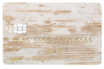 Debit card closeup on transparent background