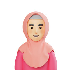 Pink lady hijab 3D Avatar