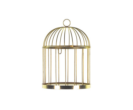 golden cage isolated on white background