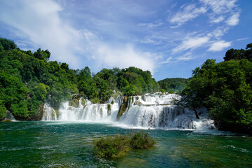 scenic waterfall in krka national park