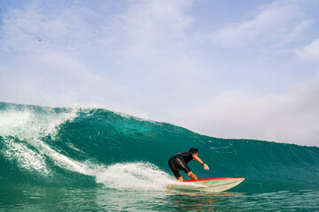 surfing in the sea