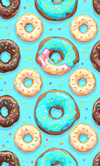 seamless pattern with donuts created with generative AI