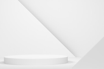Abstract scene or podium for product showcase on monochrome background.