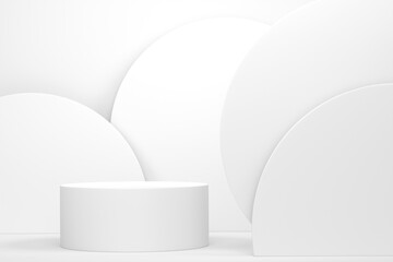 Abstract scene or podium for product showcase on monochrome background.