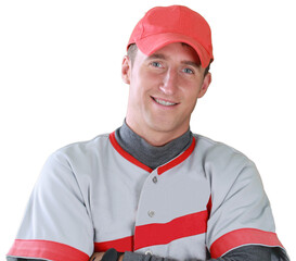 Baseball Player with Arms Folded - Isolated