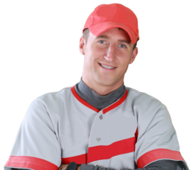Baseball Player with Arms Folded - Isolated