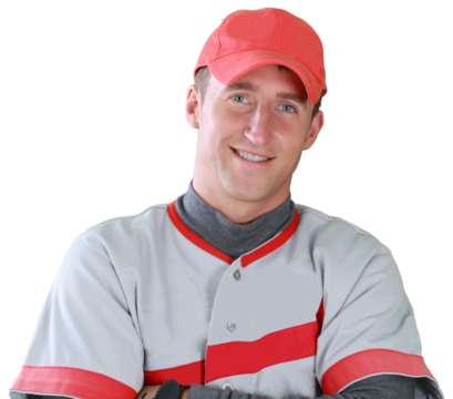 Baseball Player with Arms Folded - Isolated - Powered by Adobe