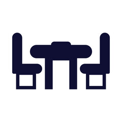 table, chair, restaurant chair and table icon