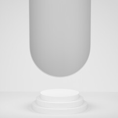 Abstract scene or podium for product showcase on monochrome background.