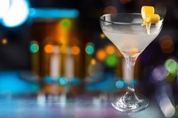 Tasty sweet alcohol cocktail on the bar.