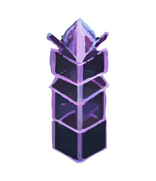 Gem Cartoon jewelry stone for game achievement and currency, icon of colored shiny crystal.
