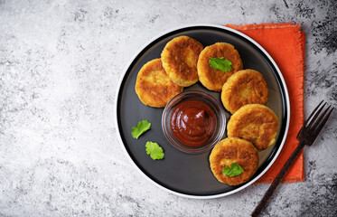 Potato spice patties, Aloo Tikki. Indian street food