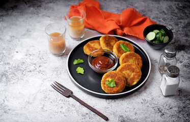 Potato spice patties, Aloo Tikki. Indian street food