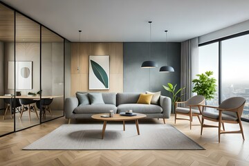 modern living roomgenerated by AI technology 