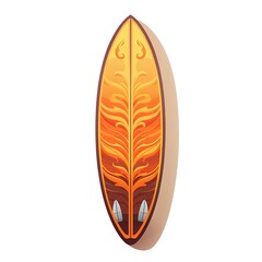 Surfing board. Surfboard summer elements isolated in white background