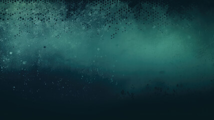 Dark blue green grunge textured background, grainy gradient abstract halftone banner.