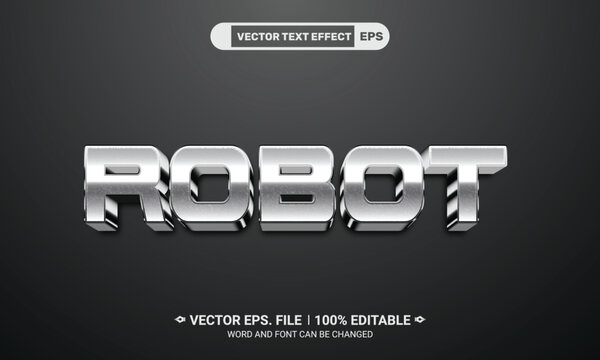 Robot editable 3d vector text effect