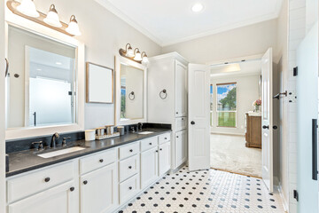 home bathroom with white tile