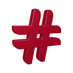 Hashtag symbol or icon design in 3d rendering 