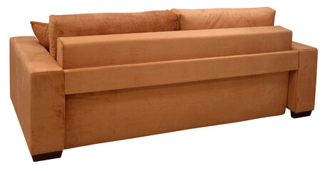 Sofa isolated on white background. Back view. Including clipping path