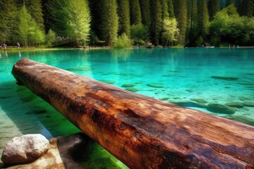 log floating in a body of water