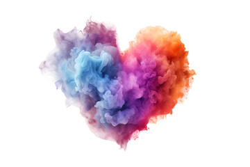 Pink, blue, orange, and purple smoke bombs, colorful, isolated on white and transparent background, created with Generative AI technology