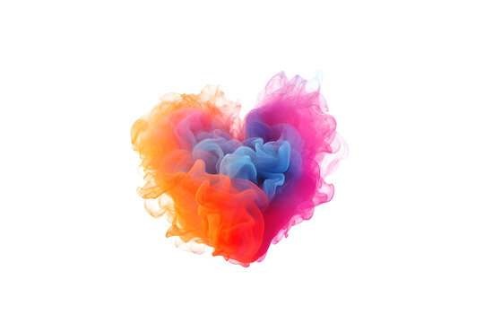 Pink, blue, orange, and purple smoke bombs, colorful, isolated on white and transparent background, created with Generative AI technology