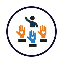 Child Protection, Volunteer, people helping, child care, Charity, hand, heart icon