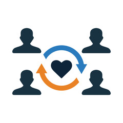 Friendship, love, charity, Equality, Volunteer icon