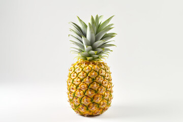 Pineapple on white background. Fresh sweet pineapple fruit. Ai Generative.