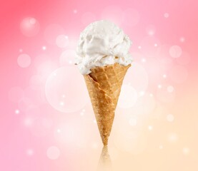 Tasty sweet Ice cream on background
