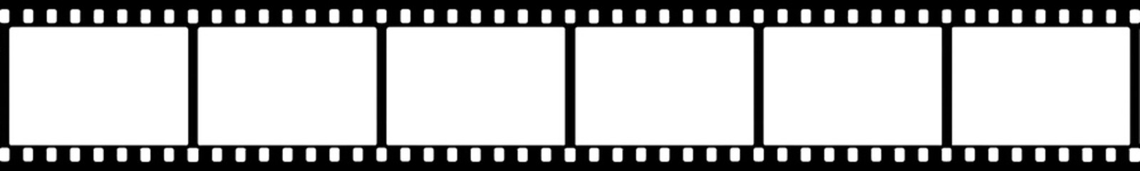 35 mm filmstrip with six frames with transparent  background (PNG image) for banners, mockups, designs etc.