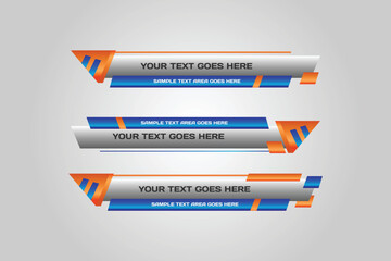 Set banners and lower thirds for news channel design concept