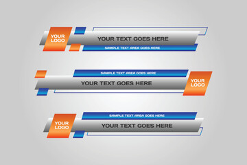 Set banners and lower thirds for news channel design template