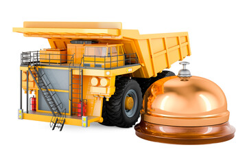 Dump truck with reception bell. 3D rendering