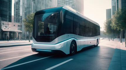  Artificial Intelligence technology in autonomous self-driving car. Futuristic Concept. Generative Ai technology.