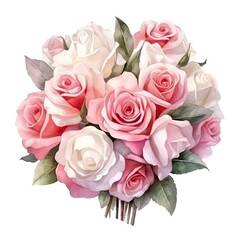 Cute wedding bouquet. Illustration AI Generative.