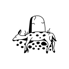 vector illustration of a sleeping deer