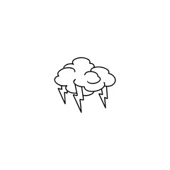 vector illustration of a cloud with lightning